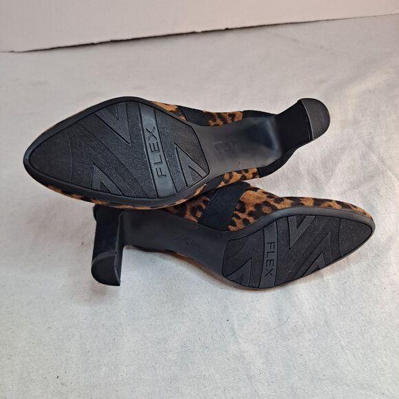 LifeStride Glamour Ankle Boots Womens Size 6.5M Leopard Print Fabric Brown Black - Picture 6 of 11